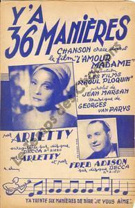 Partition de la chanson : Y'a trente six Manières Amour Madame (L')