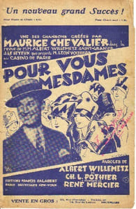 Partition de la chanson : Pour vous, mesdames        Casino de Paris