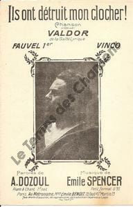 Partition de la chanson : Ils ont détruit mon clocher !        Théâtre de la Gaîté-Lyrique