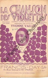 Partition de la chanson : Chanson des violettes (La)