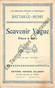 Partition de la chanson : Souvenir vague       Diction 