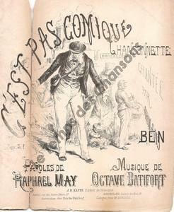 Partition de la chanson : C'est pas comique Adhésif sur la tranche intérieur Chansonnette