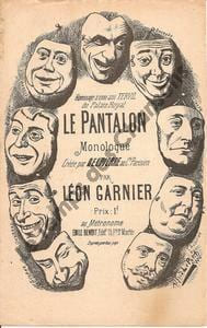 Partition de la chanson : Pantalon (Le) Monologue Concert Parisien