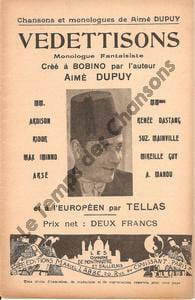 Partition de la chanson : Vedettisons       Monologue Bobino