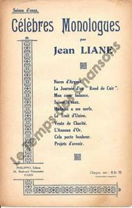 Partition de la chanson : Saison d'eaux Monologue . - - Liane Jean