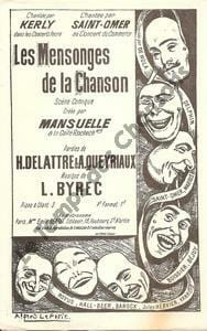 Partition de la chanson : Mensonges de la chanson (Les) Scène Comique Gaîté Rochechouart,Concert du Commerce