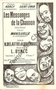 Partition de la chanson : Mensonges de la chanson (Les) Scène Comique Gaîté Rochechouart,Concert du Commerce