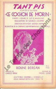Partition de la chanson : Tant pis Ce cochon de Morin