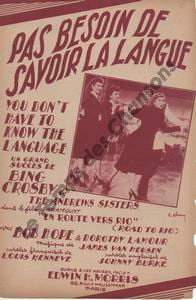 Partition de la chanson : Pas besoin de savoir la langue You don't have to know the language Papier fragilisé En route vers Rio
