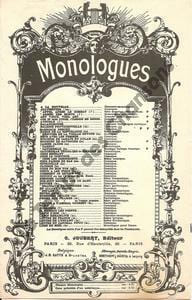 Partition de la chanson : Lettre du caporal Pitou       Monologue comique Scala