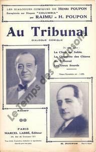 Partition de la chanson : Au Tribunal Scène Comique