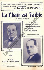 Partition de la chanson : Chair est faible (La) Sketch