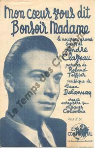 Partition de la chanson : Mon coeur vous dit bonsoir madame