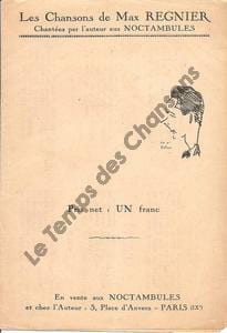 Partition de la chanson : Tunnel sous la Manche (Le) Anticipation Noctambules