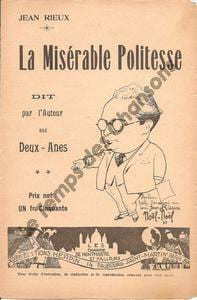 Partition de la chanson : Misérable Politesse (La) Théâtre des Deux Anes