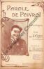 Partition de la chanson : Parole de Poivrot     Papier fragile  Monologue comique Théâtre des Ambassadeurs. Vasser -  - Marcel L.