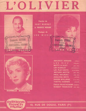 Partition de la chanson : Olivier (L') . Darrieux Danielle,Moreno Dario,Zaraï Rika - Missir Léo - Marnay Eddy,Merane Maurice