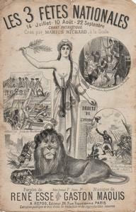 Partition de la chanson : Trois Fêtes Nationales (Les) Quatorze Juillet, Dix Août, Vingt deux Septembre Chant patriotique Scala