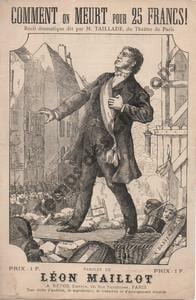Partition de la chanson : Comment on meurt pour vingt cinq Francs ! Emeute à Paris 2 et 3 Décembre 1851 ( Alphonse Baudin )      Récit 