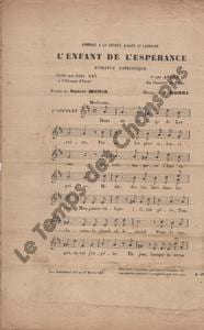 Partition de la chanson : Enfant de l'espérance (L')        Alcazar d'Hiver