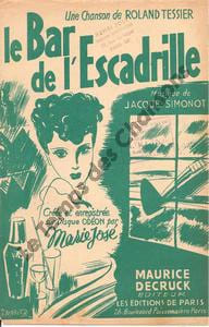 Partition de la chanson : Bar de l'escadrille (Le) Chanson rendant hommage aux aviateurs, pilotes de l'armée de l'air française pendant la seconde guerre mondiale.