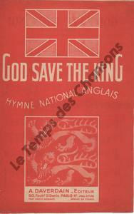 Partition de la chanson : God save the king Dieu sauve le roi Chant National