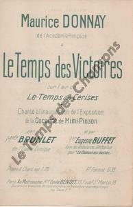 Partition de la chanson : Temps des Victoires (Le)