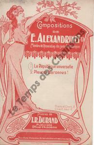 Partition de la chanson : République universelle (La) Poésie . - Alexandrine E. - Durand J.R.