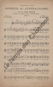 Partition de la chanson : Honneur au Généralissime !        