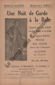 Partition de la chanson : Nuit de garde à la Ruhr (Une) Berceuse pour les grand'mères de dix neuf cent vingt trois Lune Rousse,Grillon