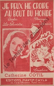 Partition de la chanson : Je peux me croire au bout du monde