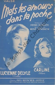 Partition de la chanson : Mets tes amours dans ta poche