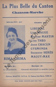 Partition de la chanson : Plus belle du canton (La) Chanson marche . Grina Rima - Cayla Martin,Bousquet F. - Chantenive G.