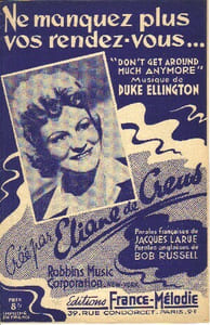 Partition de la chanson : Ne manquez plus vos rendez-vous Don't get around much anymore