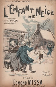 Partition de la chanson : Enfant de neige (L')       Chansonnette Eden Concert