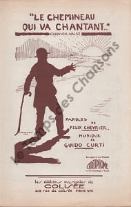 Partition de la chanson : Chemineau qui va chantant ...