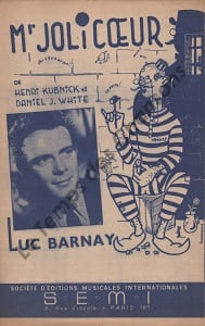 Partition de la chanson : Monsieur joli coeur Chansonnette