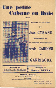 Partition de la chanson : Petite cabane en bois  (Une)        