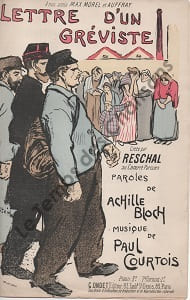 Partition de la chanson : Lettre d'un gréviste Chanson réaliste Concert Parisien