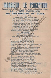 Partition de la chanson : Monsieur le percepteur Chansonnette
