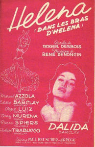 Partition de la chanson : Helena  Dans les bras d'Héléna      