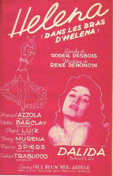 Partition de la chanson : Helena Dans les bras d'Héléna . Dalida - Denoncin René - Desbois Roger