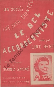Partition de la chanson : Bel accordéoniste (Le)