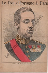 Partition de la chanson : Viens Fonfonse ! Lettre de monsieur Loubet à Alphonse treize Sur l'air de " Viens Poupoule " chansonnette sur l'invitation d' Emile Loubet au Roi Alphonse XIII Chanson d'actualité