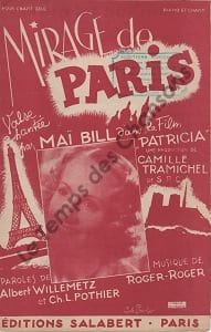 Partition de la chanson : Mirage de Paris Tampon Patricia