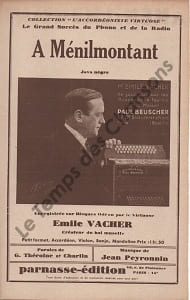 Partition de la chanson : A Ménilmontant