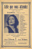 Partition de la chanson : Celle que vous attendez     Tampon sur le haut de couverture   Apollo Théâtre (L'). Damia - Burke Tom - Lenoir J.