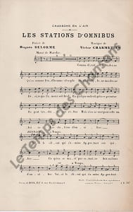 Partition de la chanson : Stations d'omnibus (Les) Chansonnette