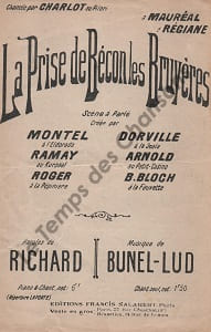 Partition de la chanson : Prise de Bécon les Bruyères (La) Scène Comique Eldorado,Scala,Petit Casino,Kursaal,Fauvette (La). ...