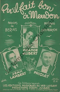 Partition de la chanson : Qu'il fait bon à Meudon